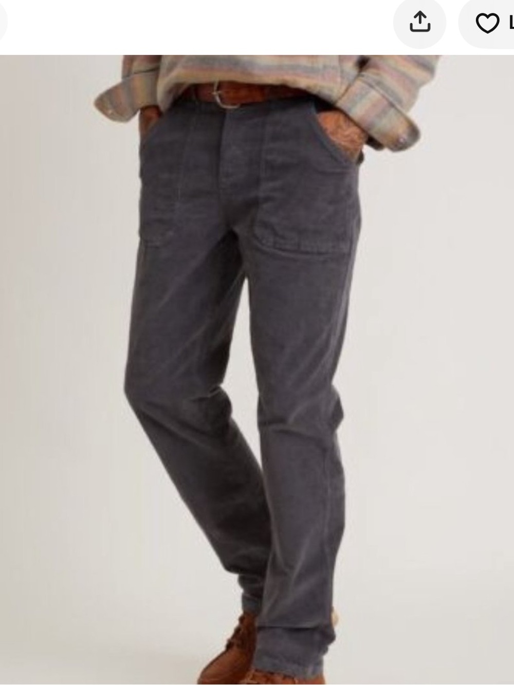 Marine Layer tomales Corduroy Pants in Ombre Gray-Blue 30-32